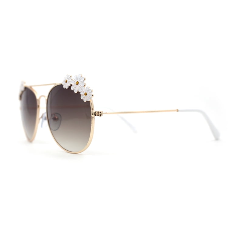 Gold Daisy Rimmed Sunglasses Daisy Sunglasses – Sicis Jewels main image 2