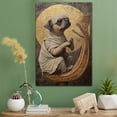 thumbnail image 2 of Bohemian Cute Dog Harp Stretched Canvas Size 8x12 – Retro Bohemian Dog Batter in Action With Harp for Themed Living Room, 2 of 5