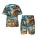 thumbnail image 1 of Balery Red Blue Dragon Battle Epic Conjunto de Pijama Infantil de Manga Corta con Estampado – Ropa de Dormir de Algodón Suave-XX-Large, 1 of 6