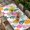 Pink, variant on Easter Eggs Table Cloths for 8 Foot Rectangle Tables, Colorful Egg Spring Daisy White Flowers Vintage Patio Waterproof Elastic Fitted Tablecloths, Washable Rectangular Table Cover for Camping