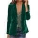 thumbnail image 2 of AUNVITO Women's Solid Velvet Blazer Notch Lapel Long Sleeve with Faux Pockets Elegant and Chic Style, 2 of 9