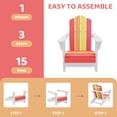thumbnail image 6 of FUNDAZE HDPE Adirondack Outdoor Chair, Foldable & Weather-Resistant Patio Chair for Garden Lawn Deck,Red-to-Pink Gradient, 6 of 7