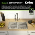 thumbnail image 3 of KRAUS Dex 33-Inch Undermount 50/50 Double Bowl TRU16 Gauge Stainless Steel Kitchen Sink with DrainAssure WaterWay and VersiDrain Assembly in Radiant Pearl Finish, 3 of 9