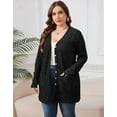thumbnail image 4 of Drvitor Plus Size Cardigans for Women Lightweight Long Sleeve Open Front Button Up Fall Cardigans with Pockets, Sizes XL-5XL, 4 of 6