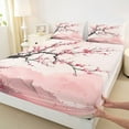 thumbnail image 3 of Manfei Cherry Blossoms Twin Sheet Sets 3pcs for Boys Girls,Pink Sakura Twin Fitted Sheet Microfiber,Japanese Style Breathable Flat Sheet,Luxury Bedroom Decor, 3 of 7