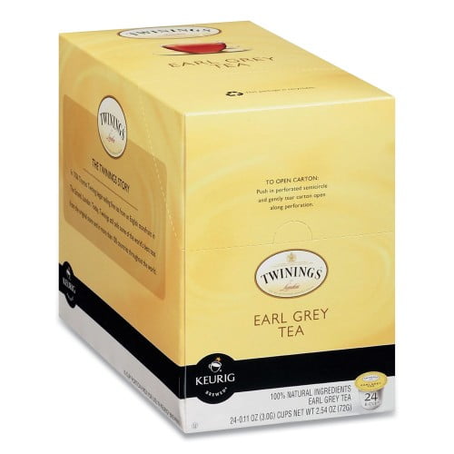 TWININGS Tea K-Cups, Earl Grey, 0.11 oz K-Cups, 24/Box, Each