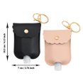 thumbnail image 2 of Set of 2 Portable Mini Hand Gel Holder Keychain Travel Bottle Leakproof with Leather Bag, 2 of 7