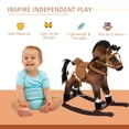 thumbnail image 4 of Qaba Kids Metal Plush Ride-On Rocking Horse Chair Toy, Dark Brown/White, 4 of 10