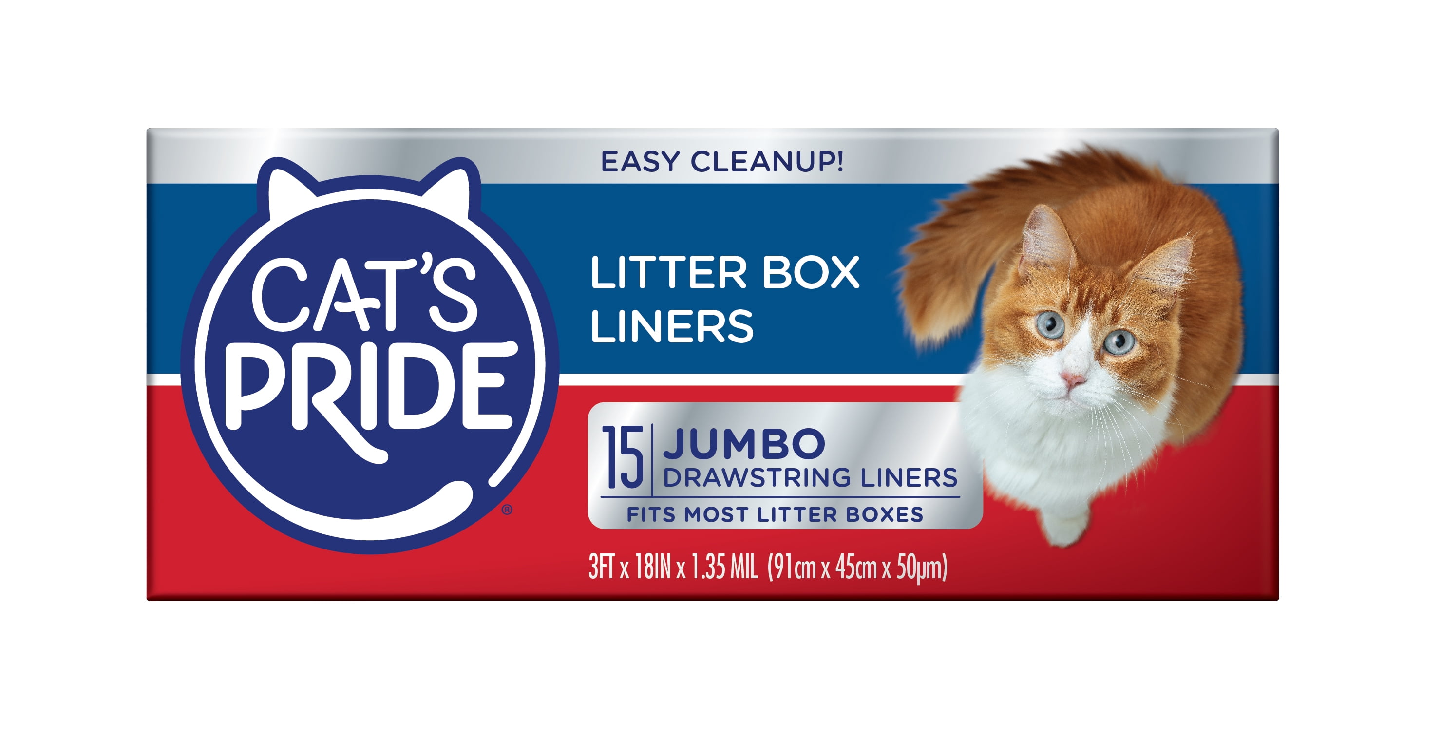 Cats Pride Drawstring Jumbo Litter Box Liners 15 Count 4 Pack 15 Count 