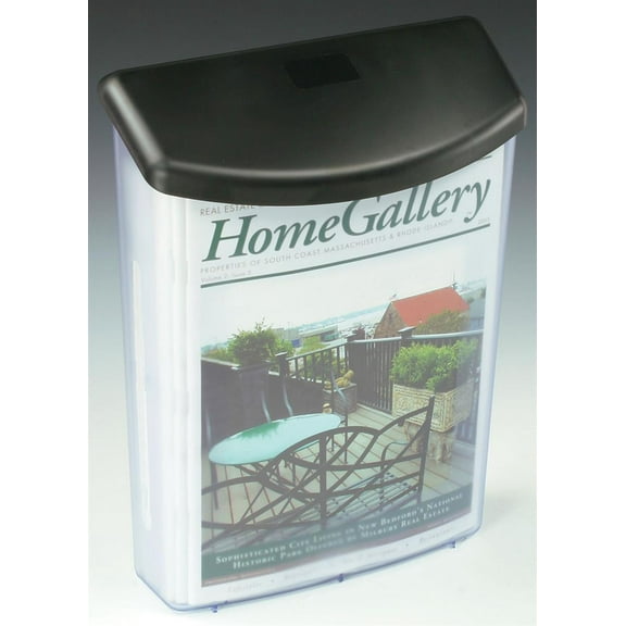 Case of 6, Outdoor Literature Dispensers, Clear Styrene Plastic Exterior Magazine Holder for 8-1/2"w x 11"h Advertisements, Wall Mounted Brochure Display Prevents Against Weather Damage