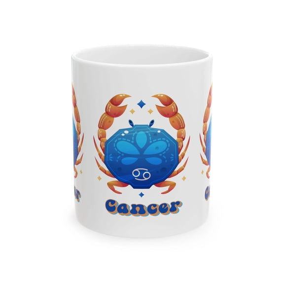 Cancer Zodiac Sign Ceramic Mug, Cancer Zodiac Sign Coffee Mug, Zodiac Horoscope Signs Ceramic Mug, 11oz