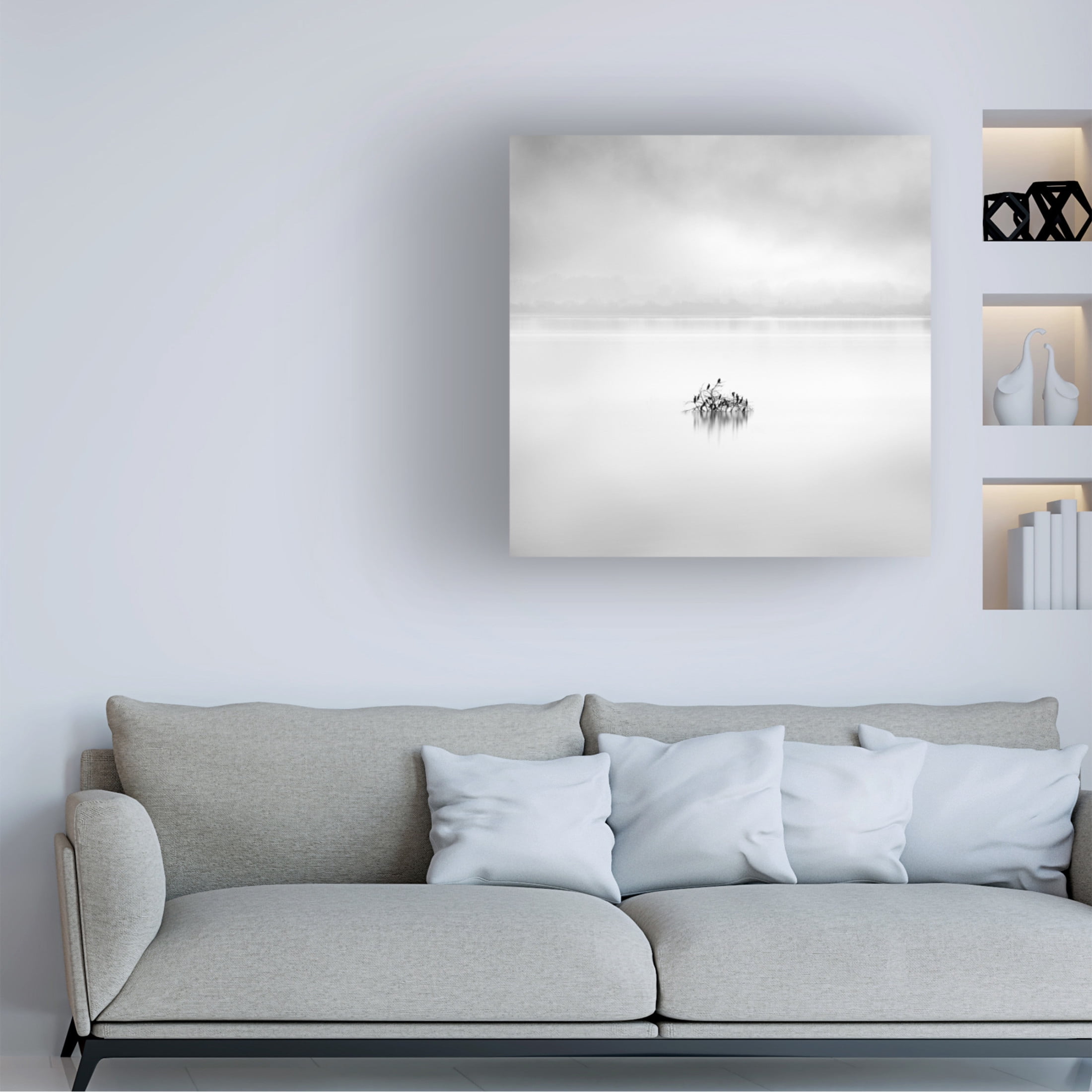 Canvas Wall Art - George Digalakis 'Koroneia Lake 005' Wall Art for Living Room, Bedroom, or Office D?cor by Trademark Fine Art - 35 x 35 Inches