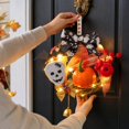 thumbnail image 2 of Halloween Wreath with Light,10 Inch DIY Pumpkin Door Hanging Halloween Decor for Porch,Party,Home - Great Halloween Decorations & Halloween Lights,A/B/C(A), 2 of 7
