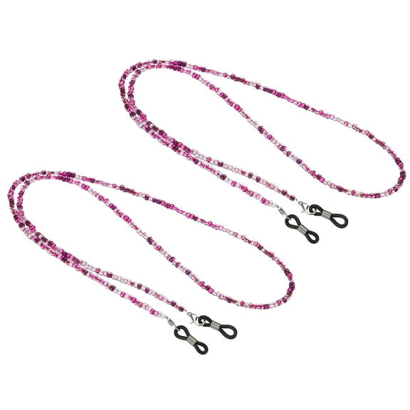 Uxcell Eyeglass Strap 2 Pack Adjustable Eye Glasses Holder Chains Bead String Sunglasses Eyewear Retainer Colors