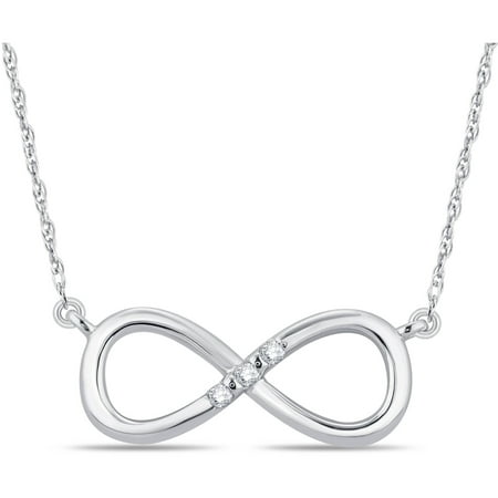Diamond Accent 10kt White Gold Eternity Necklace, 18 Chain