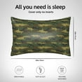 thumbnail image 2 of Silk Pillow Case for Hair And Skin Queen - Dinosaur camouflage Cooling Sleep Throw Pillow Covers Standard Size 20x30in, comfort Satin Pillowcase with Zipper for Women Men, 2 of 7
