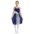 thumbnail image 3 of iiniim Kids Girls Lyrical Contemporary Dress Sleeveless Color Patchwork Leotard with Tulle Skirt Dance Costume, 3 of 7