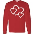 thumbnail image 3 of Inktastic Three White Hearts Long Sleeve T-Shirt, 3 of 5