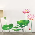 thumbnail image 3 of RV Pegatinas de pared con flores de loto, pegatinas de pared, pegatinas murales para dormitorio, sala de estar, pared de TV Rojo Verde, 3 of 5
