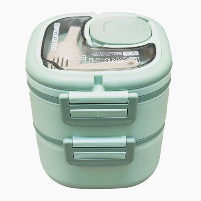 LCXmlly Stainless Steel Lunch Box For Work Stackable Salad Lunch Bento Box with Divider Stainless Steel Leak Proof Container Spoon Easy Clean for Student