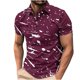 thumbnail image 1 of Camisas Casuales de Manga Corta Solapa Bloque de Color, Poliéster Suave Spandex Top para el Uso Diario, 1 of 5