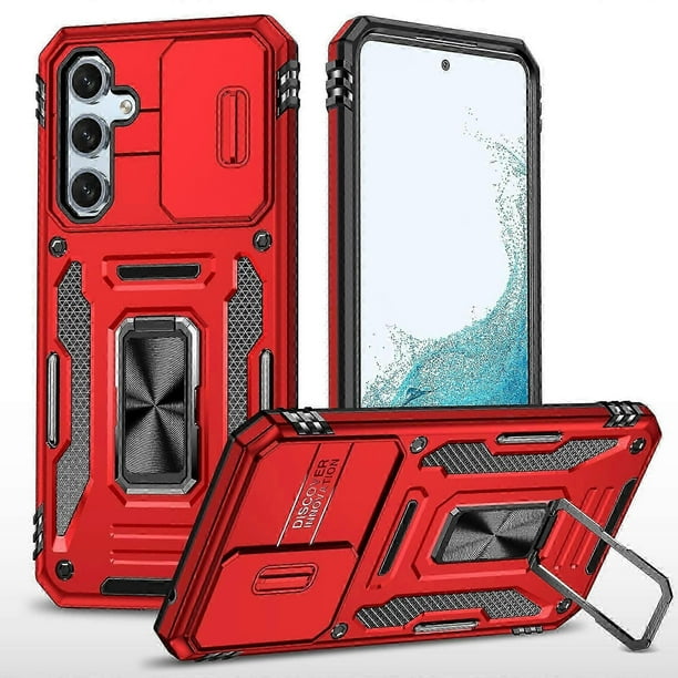 for Samung Galaxy A35 Case with Slide Camera Cover Ring Kickstand Military Grade Shockproof Case, Heavy Duty for A35 Phone Case