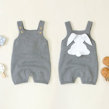 

Baby Knitted Jumpsuit Rabbit One-piece Clothes For Boys Girls Easter