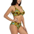 thumbnail image 2 of Daiia Sunflowers Women's Bikini Set Two Piece Swimsuit High Waisted Bikini Adjustable Straps Bikini Perfect for Beach, Pool, and Summer Vacation-XX-Large, 2 of 9