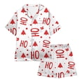 thumbnail image 3 of RUTAYY Girls Christmas Pajama Set Snowflake Letter Print Short Sleeve 2 Piece Set Children Sleepwear, White, 3 of 4
