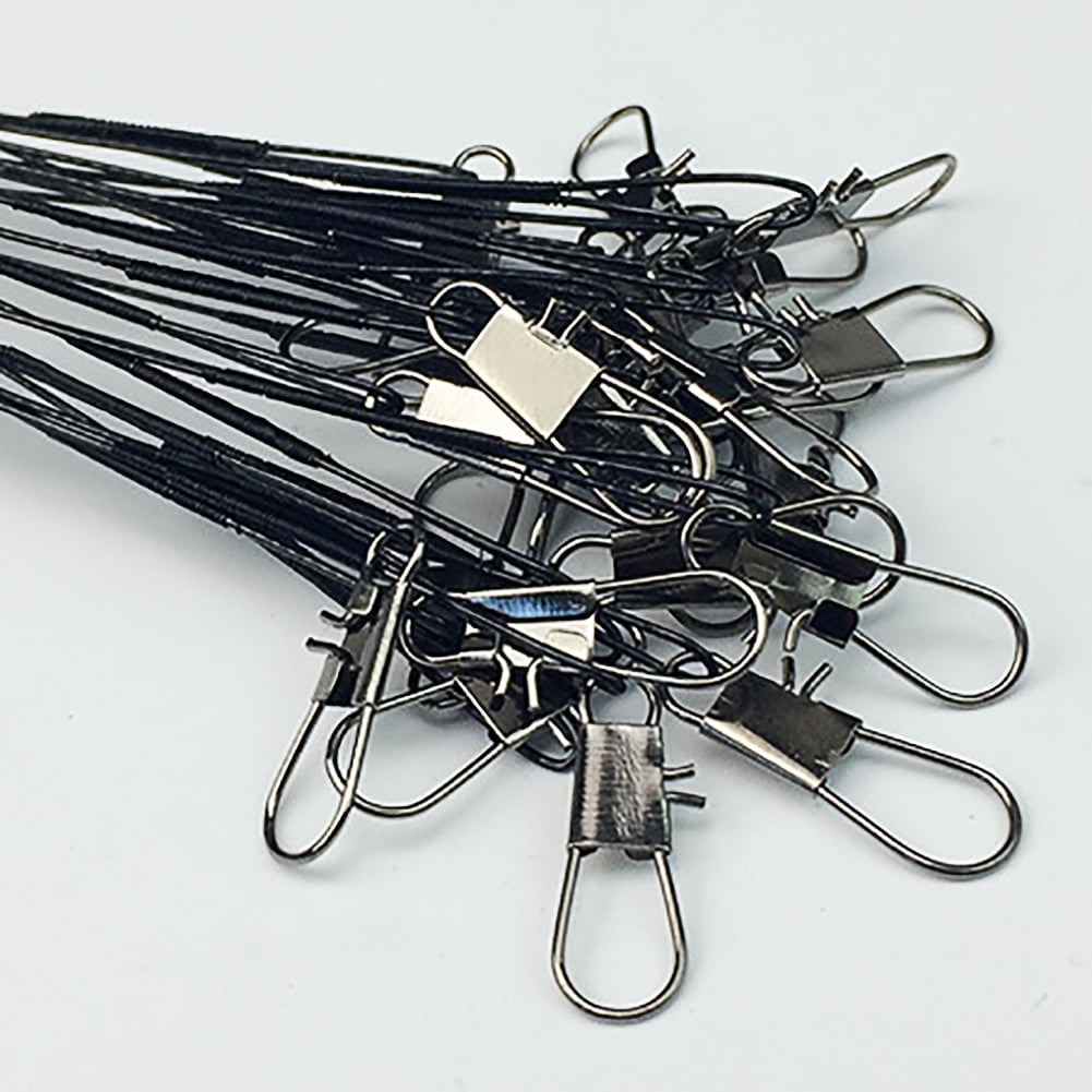 RONSHIN Fishing Tools Fishing Line Steel Wire Leader With Swivel And Snap 20Pcs/Pack