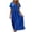 Blue, variant on Women's Cotton Summer Midi Dress Short Half Sleeves Tunic Vacation Dress with Pockets (L, Mint Green)