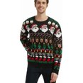 thumbnail image 2 of Chandail de Noël pour Hommes Rudolph Renne Vacances Festif Tricoté Cardigan Mignon Laid, 2 of 6