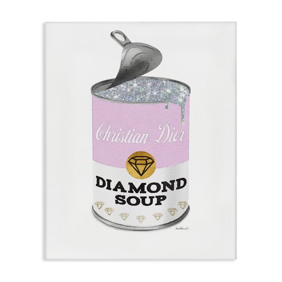 Stupell Industries Art Deco Fashion Condensed Soup Can Pink Pop Shimmer Pattern Canvas Art, 16 x 20, by Amanda Greenwood