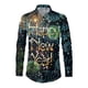 thumbnail image 2 of Camisas Hombre Manga Larga Camisa de manga larga con solapa con botones y estampado digital 3D para hombre de Año Nuevo y Festival de Primavera (Black, 3XL), 2 of 5