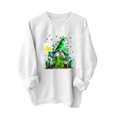 thumbnail image 4 of Qiopertar Mode Femmes Saint-Patrick Décontracté Manches Longues Col Rond Imprimé Chandail en Molleton Dames Hauts Blouse Offres de la Semaine Liquidation Moins de 5$ jusqu'à 90 % de Réduction, 4 of 5