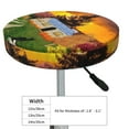 thumbnail image 2 of Uemuo Fall Village Scenery Pattern Round Bar Stool Seat Covers Washable Stool Cushion Slipcover Elastic Bar Chair Covers-14 inch, 2 of 7