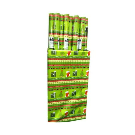 JAM Paper Christmas Design Gift Wrapping Paper, 12.5 sq. ft, Stocking Stuffer, Sold Individually