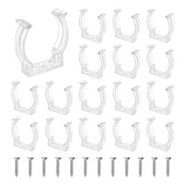 Uxcell T12 U Clips Holder Bracket Pipe Clamps for Pipes or LED Bulbs Ceiling Lamp, Clear 18pcs