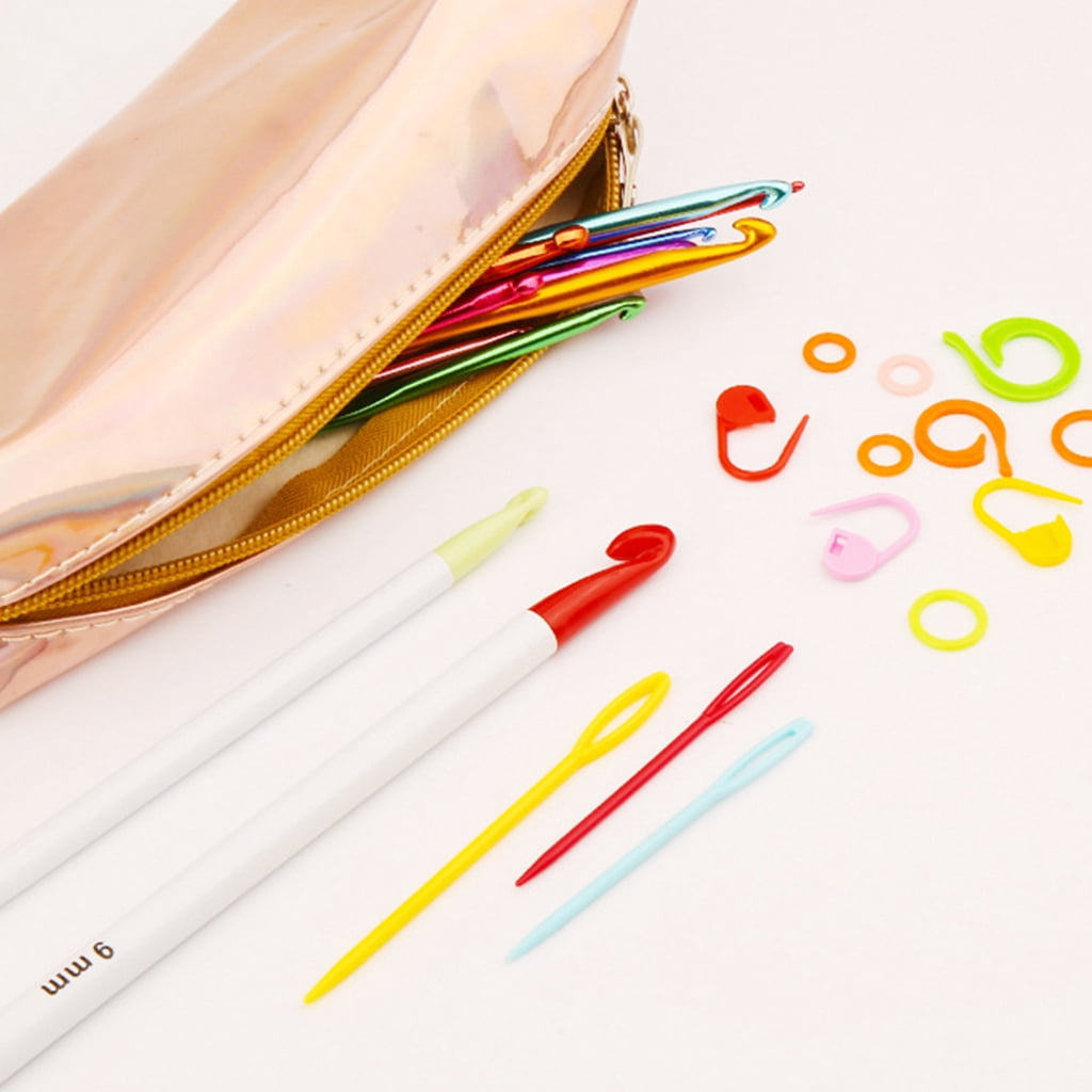 Sofullue 83 Pcs Soft Handles Crochet Needles Weave Yarn Kits Ergonomic Crochet Hooks Set