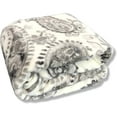 thumbnail image 4 of Serafina Home Decorative Paisley Throw Blankets: Soft Plush Accent for Sofa Couch Bed Chair Dorm, Colored: Charcoal Grey Cream White (Grey / White), 4 of 5