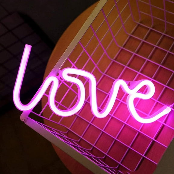 Love Neon Signs for Wall Decor,USB or Battery Decorative Neon Lights, LED Signs for Bedroom,LED Neon Light Neon Sign for Bar,Christmas,Party,Kids Room,Girls Living Room（Pink）