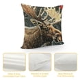 thumbnail image 4 of Orinice Moose Cardinal Snow Graphic Decorative Cushion Throw Pillow Cover for Home Couch Living Room Bed Sofa Square Winter 1PC 24x24in, 4 of 5