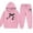 ZA Pink, variant on WAYUTE Elegant Kids Bow Tie Print Long Sleeve Hoodies and Pants for Girls Playful Party Outfits Comfortable Design Clothes Sets Casual Outdoor,Khaki,Size 8-9 Y