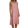 thumbnail image 7 of Gamivast Womens Linen Sundresses Sleeveless V-Neck Tank Dress Vertical Striped Shift Dress Loose Fit Knee Length Summer Beach Vacation Daily Playwear, 7 of 7