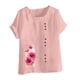 thumbnail image 4 of Camisetas de Manga Corta para las Mujeres Impreso Botón de Manga Corta Camiseta Blusa Poliéster, Ropa Casual Mirar Superior para las Mujeres, 4 of 4