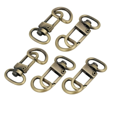 

Uxcell Metal Locking Buckle Hook Clip w 13mm Inner Width D-Ring Light Bronze Tone 5pcs