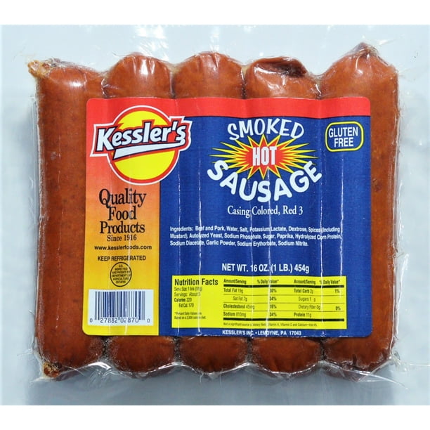 Kessler's Smoked Hot Sausage, 16 Oz.