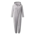 thumbnail image 4 of SDNall Women Long Sleeve Hooded Jumpsuit Pajamas Casual Winter Warm Rompe Sleepwear, 4 of 9