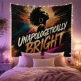 thumbnail image 2 of Unapologetically Bright with Profile Silhouette Figure, Inspirational Illustration for Art Lovers, Wall Decor, Housewarming Gift, Tapestry Wall Hanging for Dorm and Living Room, 2 of 7