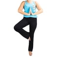 thumbnail image 2 of Crown Sporting Goods Soft & Comfy Yoga Pants, 95% Cotton/5% Spandex, Black L, 2 of 7
